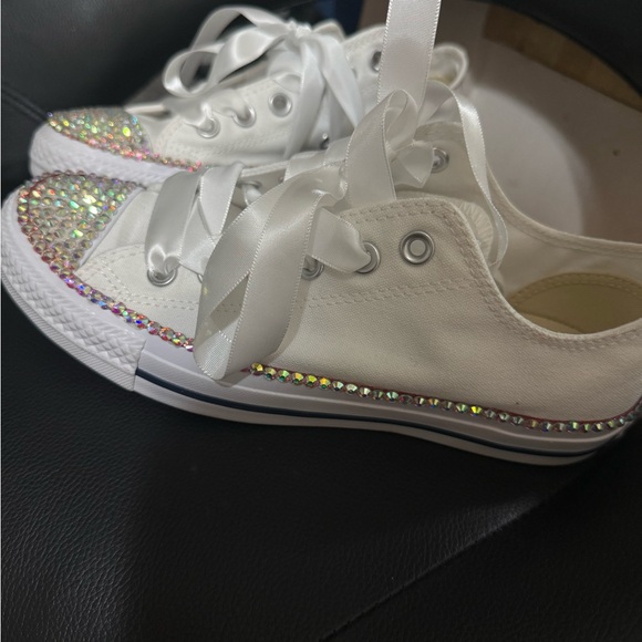 Converse White Rhinestone Sneakers - Picture 2 of 3